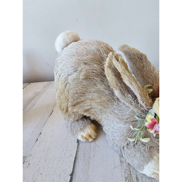 Vintage Pier 1 sisal bottle brush realistic bunny rabbit Easter decor flowers li - Picture 5 of 9